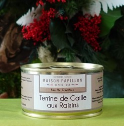 Terrine porc caille aux raisins 130 gr