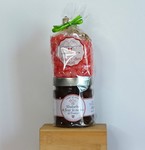 Papillote confiture rhubarbe fleur de sureau et bonbons fraises des bois Savoie