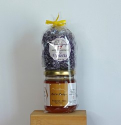 Papillote miel de montagne et bonbons violette Savoie