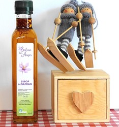 Sirop de safran bio Savoie 25 cl domaine des anges au coeur rouge massif des bauges